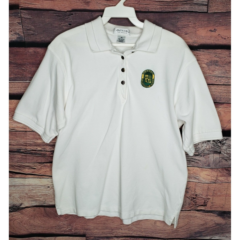 White Antigua for Women Tennis Shirt Size M 100% Cotton with Shorecrest Logo